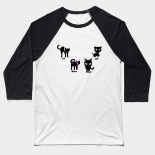 un deux trois cat Baseball T-Shirt